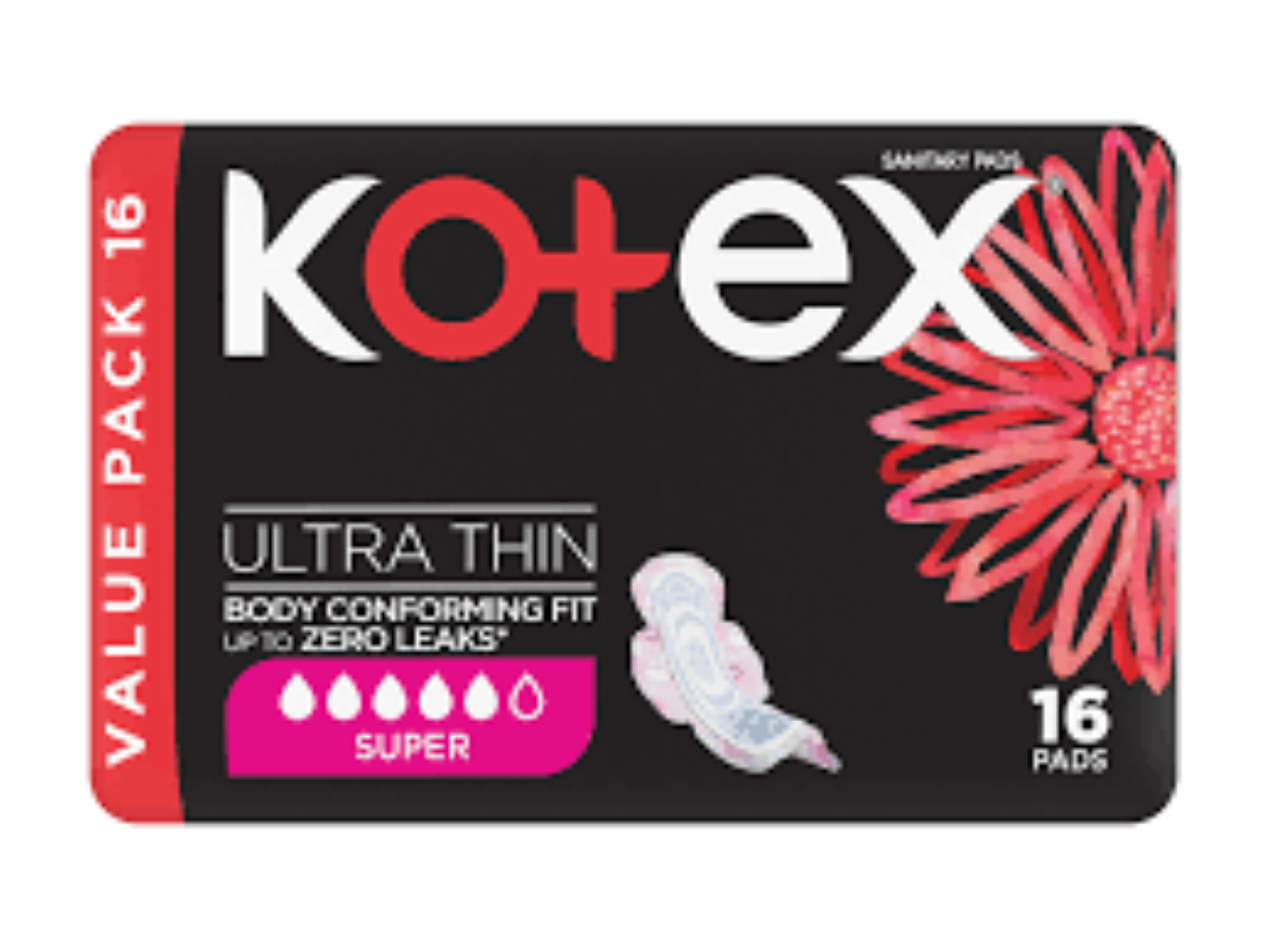 KOTEX ULTRA THIN SUPER PADS 8X16'S
